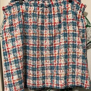 Stylish Blue and Red Plaid Women's Skirt